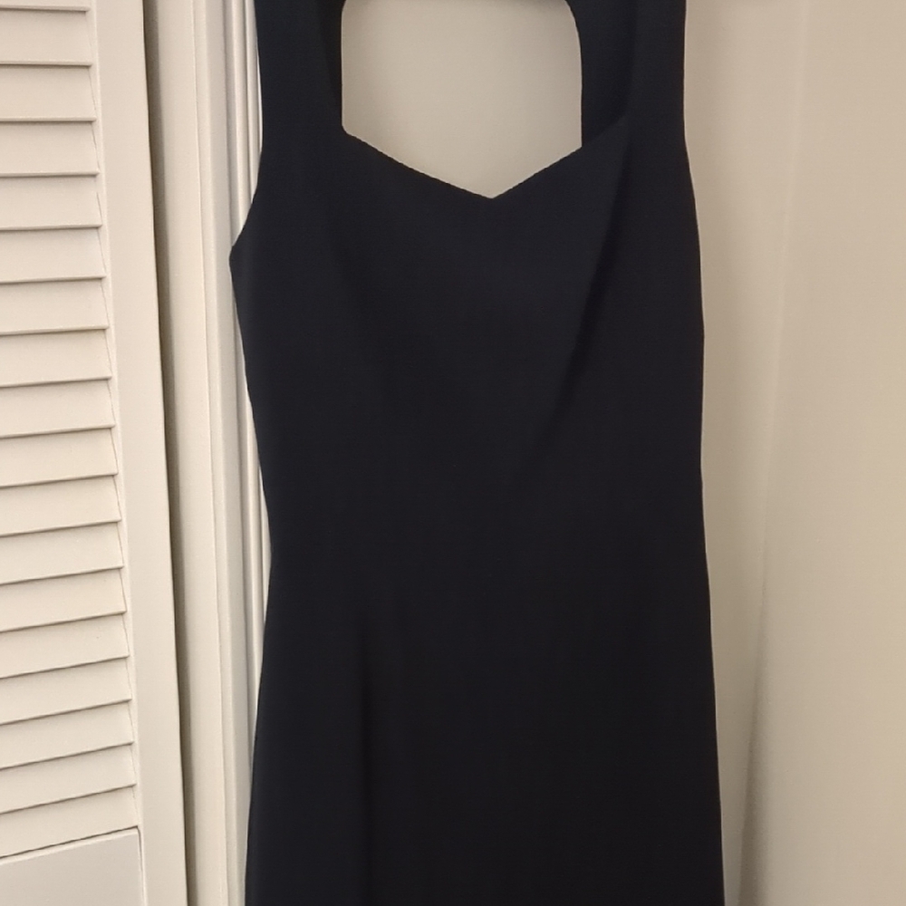 Elegant Judith & Charles Dark Blue Sleeveless Dress